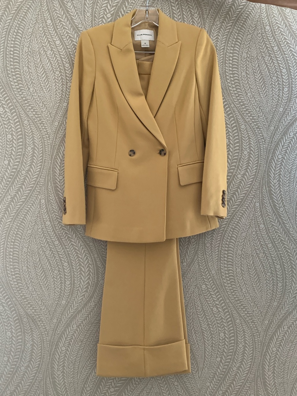 Club Monaco Women's Camel Double-Breasted Blazer and Matching Trousers